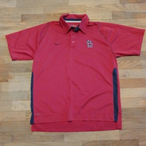 Vintage Nike St Louis Cardinals Polo Shirt NikeFit Men's Medium - Picture 1 of 11